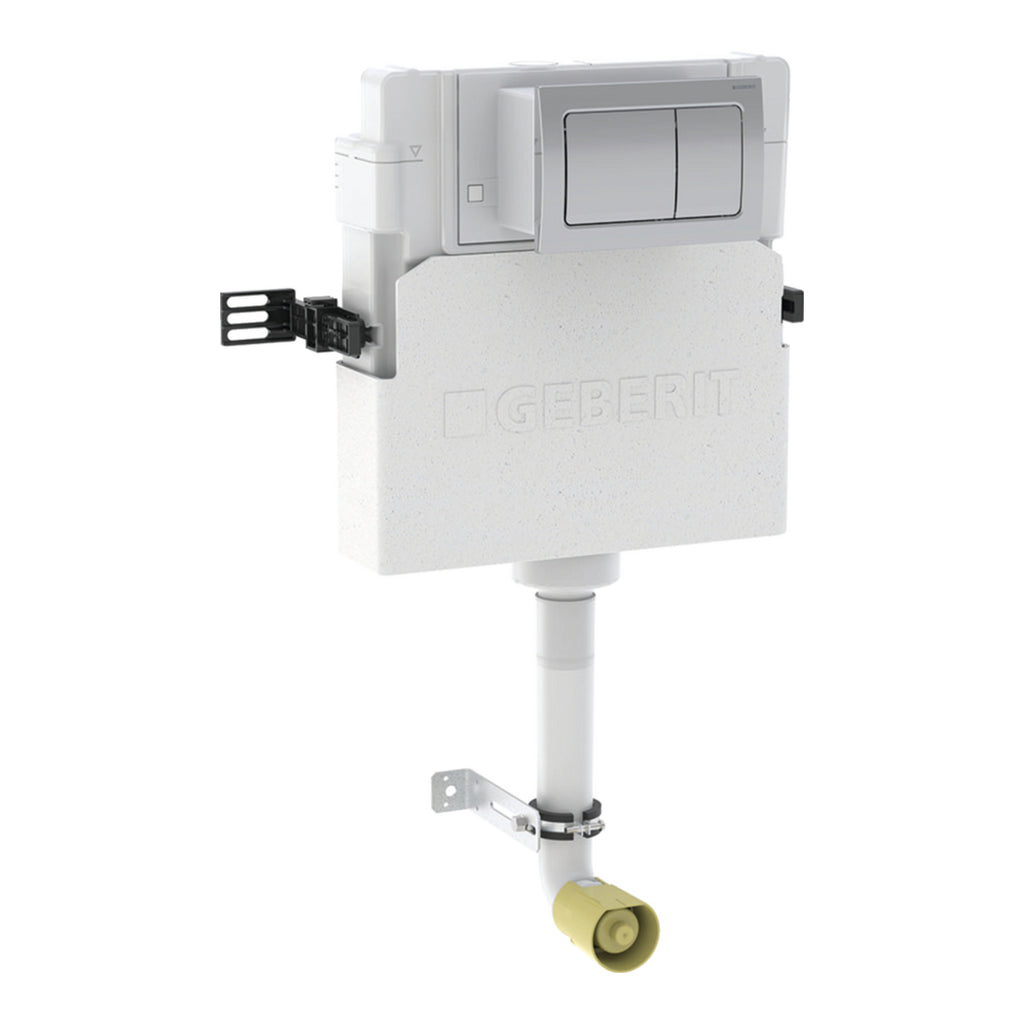 109.013.21.1 - Geberit Alpha Concealed Cistern 12cmD, plus Alpha01 Square Flush Plate image