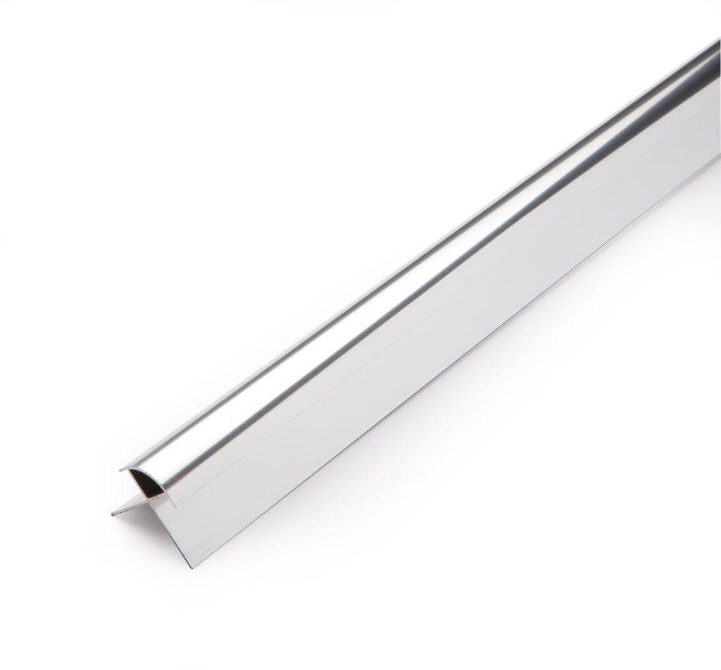4010060215 - Neptune 2400mm x 32mm x 32mm Aluminium Trim for 10mm Panels - External Corner - Chrome image