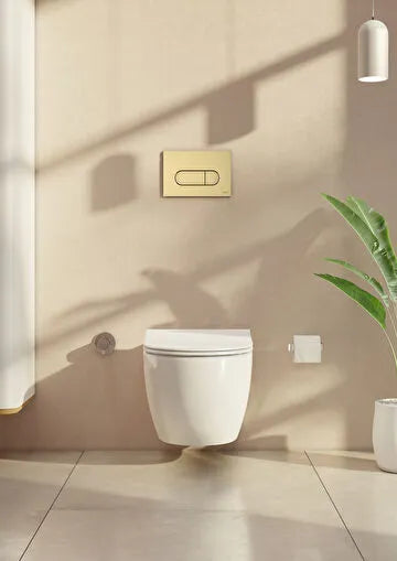 VTAC0276 - VitrA Loop Round Flush Plate - Gloss Gold