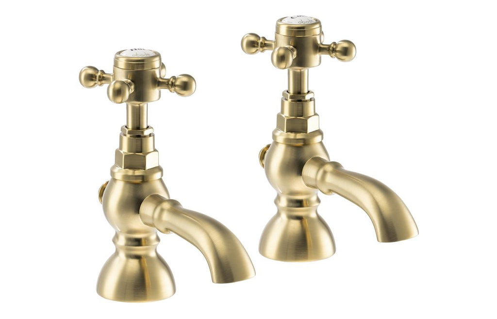 AB2690 - Abode Sentiment Basin Pillar Taps - Brushed Brass image