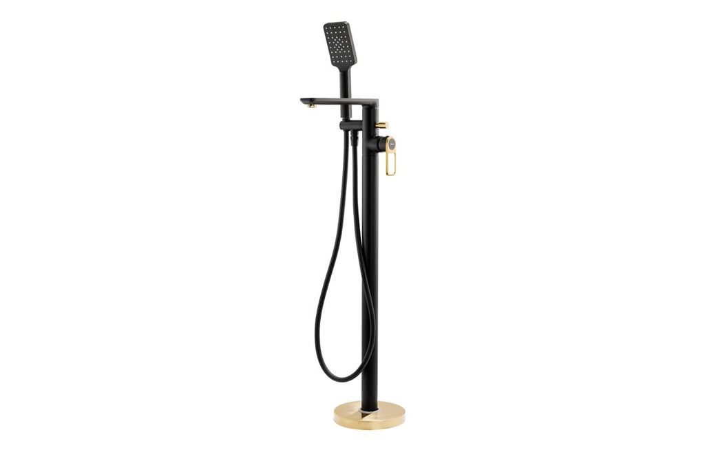 AB2805 - Abode Levarto Floor Standing Bath Shower Mixer - Matt Black & Brass image