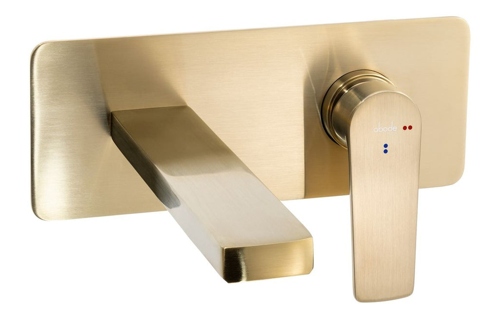 AB2842 - Abode Aquip Wall Mounted Basin / Bath Mixer - Brushed Brass image