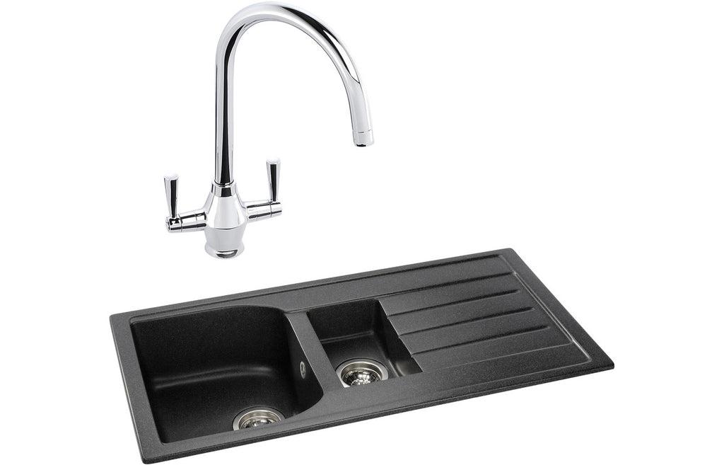 ABDP0030 - Abode Oriel 1.5B Inset Black Granite Sink & Astral Tap Pack image