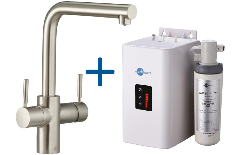 AIS224 - InSinkErator 3N1 L Shape Tap  Neo Tank & Filter Pack - Brushed Steel image