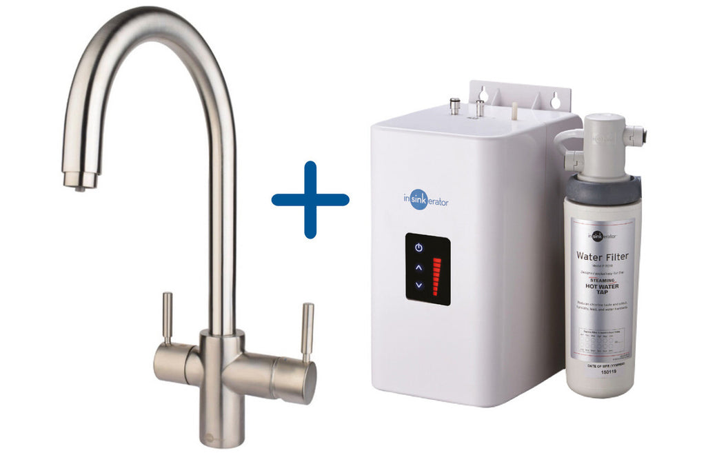 AIS312 - InSinkErator 3N1 J Shape Tap  Neo Tank & Filter Pack - Brushed Steel image