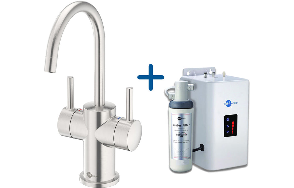 AIS414 - InSinkErator FHC3010 Hot/Cold Water Mixer Tap & Neo Tank - Brushed Steel image