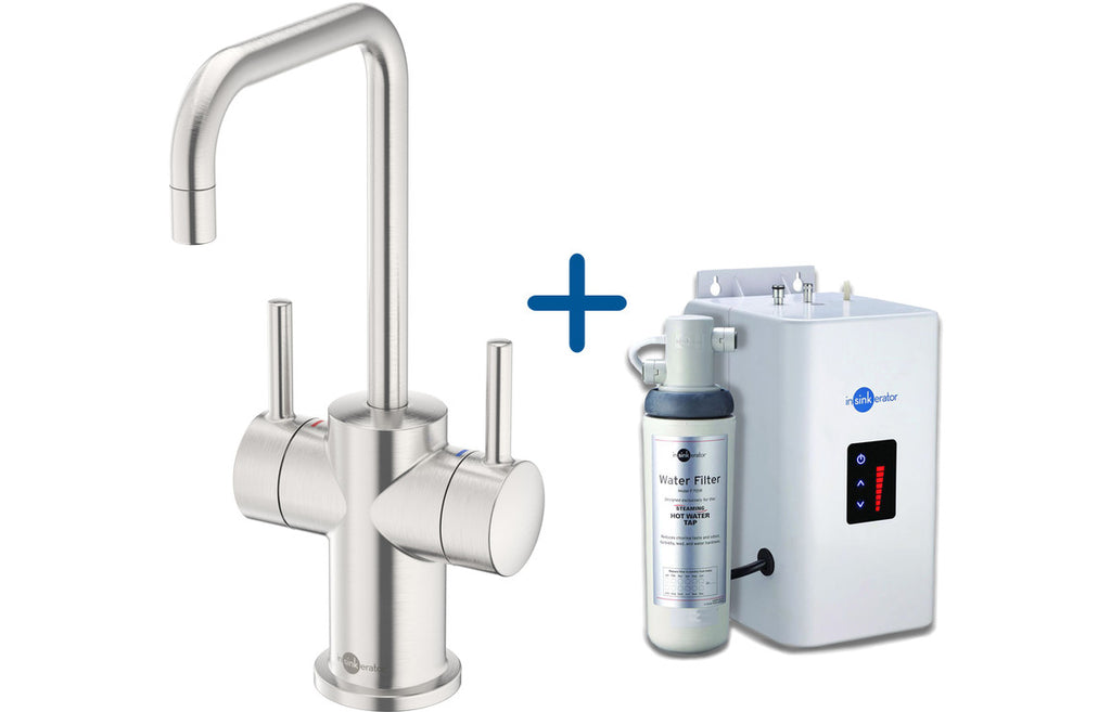 AIS422 - InSinkErator FHC3020 Hot/Cold Water Mixer Tap & Neo Tank - Brushed Steel image