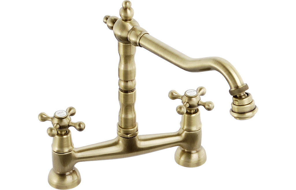 AT1047 - Abode Melford Bridge Mixer Tap - Antique Brass image