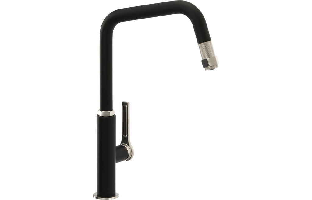 AT2089 - Abode Hex Single Lever Mixer Tap w/Pull Out - Brushed Nickel/Black image