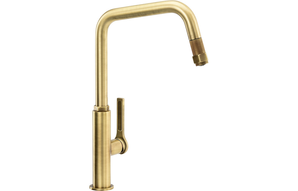 AT2090 - Abode Hex Single Lever Mixer Tap w/Pull Out - Antique Brass image