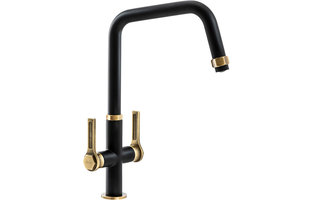 AT2179 - Abode Hex Monobloc Mixer Tap - Antique Brass & Matt Black image
