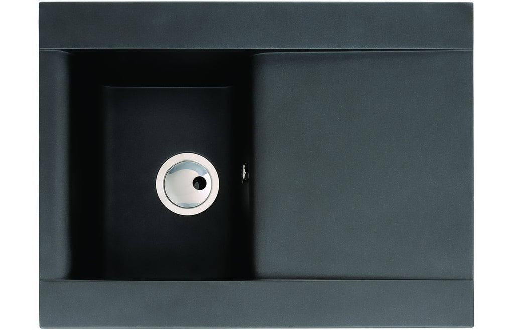 AW3001 - Abode Aspekt 1B & Drainer Granite Inset Sink - Black Metallic image