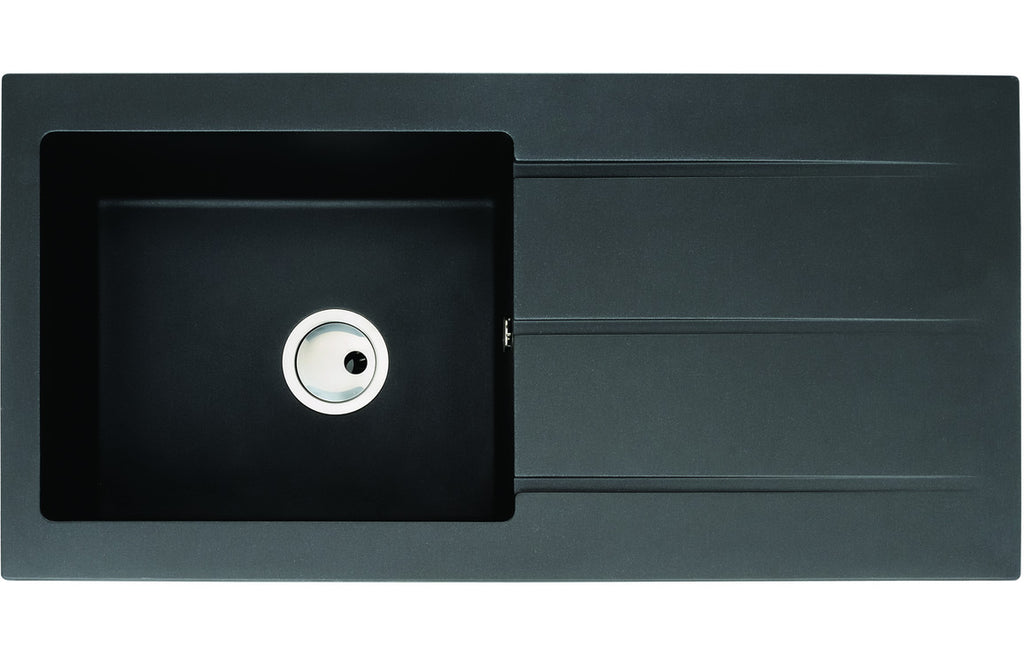 AW3007 - Abode Zero 1B & Drainer Granite Inset Sink - Black Metallic image