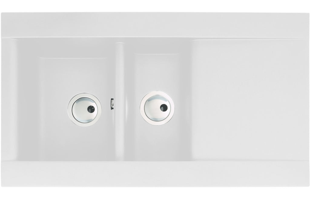 AW3102 - Abode Aspekt 1.5B & Drainer Granite Inset Sink - White image