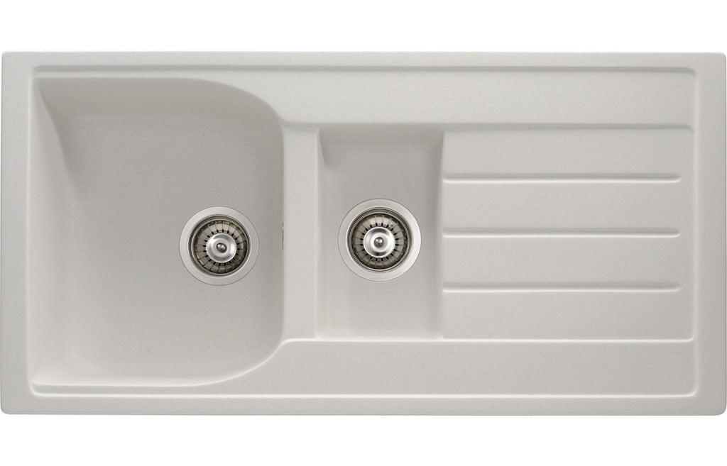 AW3115 - Abode Oriel 1.5B & Drainer Granite Inset Sink - Frost White image