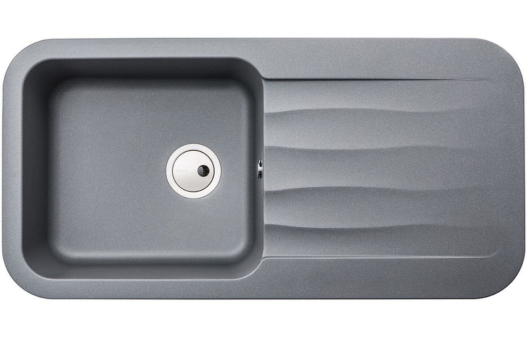 AW3144 - Abode Dune 1B & Drainer Granite Inset Sink - Grey Metallic image