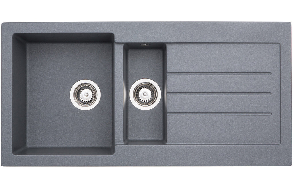 AW3162 - Abode Xcite 1.5B & Drainer Granite Inset Sink - Grey Metallic image