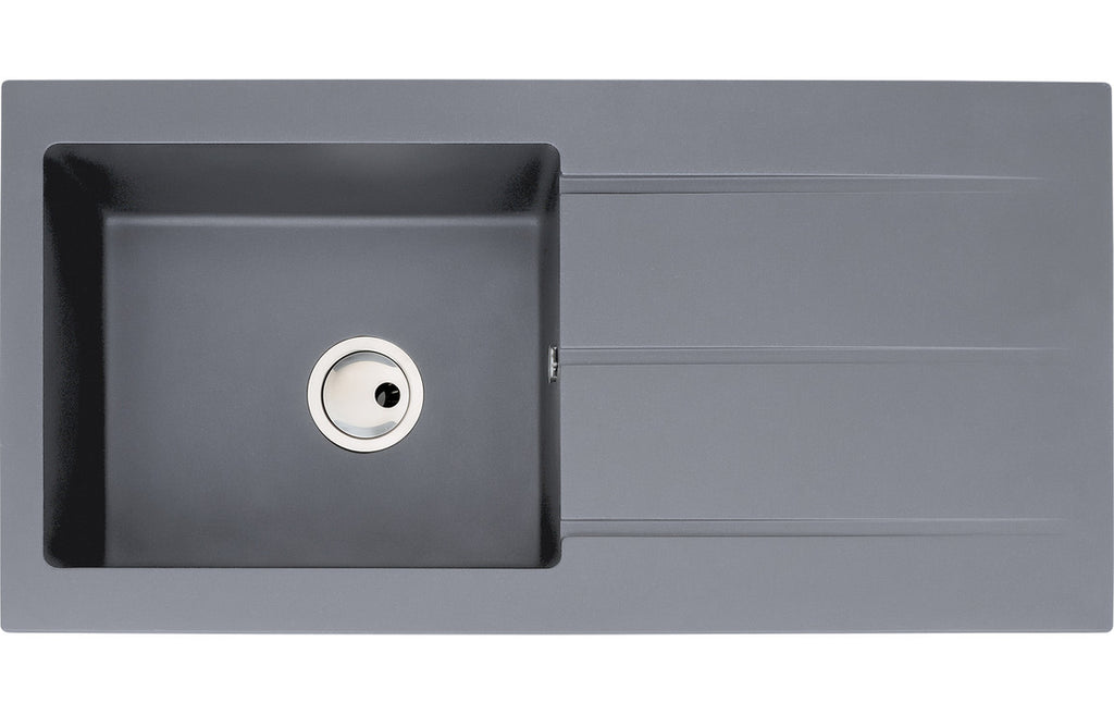 AW3163 - Abode Zero 1B & Drainer Granite Inset Sink - Grey Metallic image