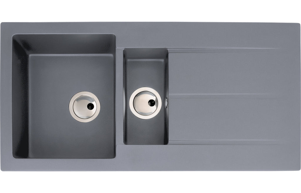 AW3164 - Abode Zero 1.5B & Drainer Granite Inset Sink - Grey Metallic image