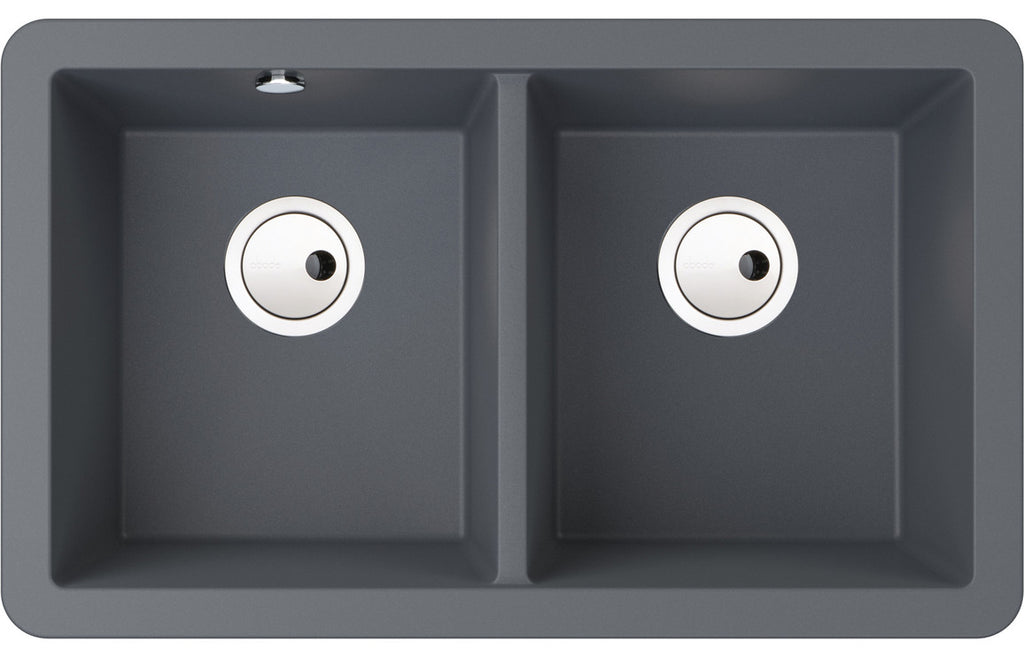 AW3165 - Abode Matrix Sq GR15 2B Granite Undermount Sink - Grey Metallic image