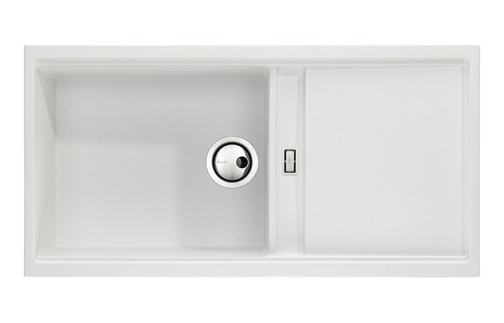 AW3185 - Abode Syncronist Large 1.25B & Drainer Inset/Undermount Sink - White image