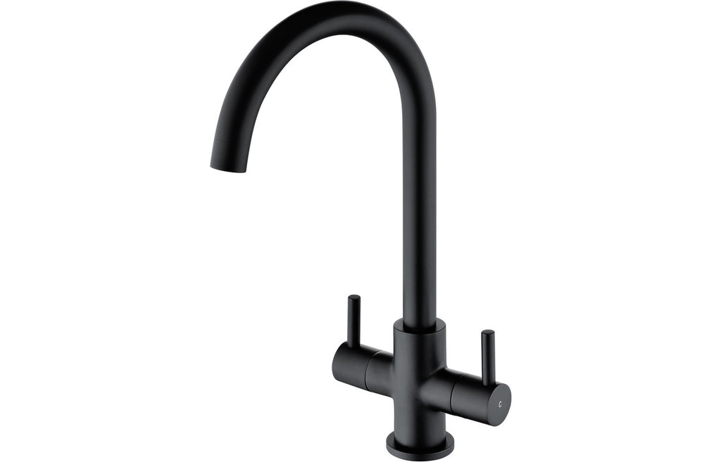 BPR2207 - Prima Staten Swan Neck Dual Lever Mixer Tap - Black image