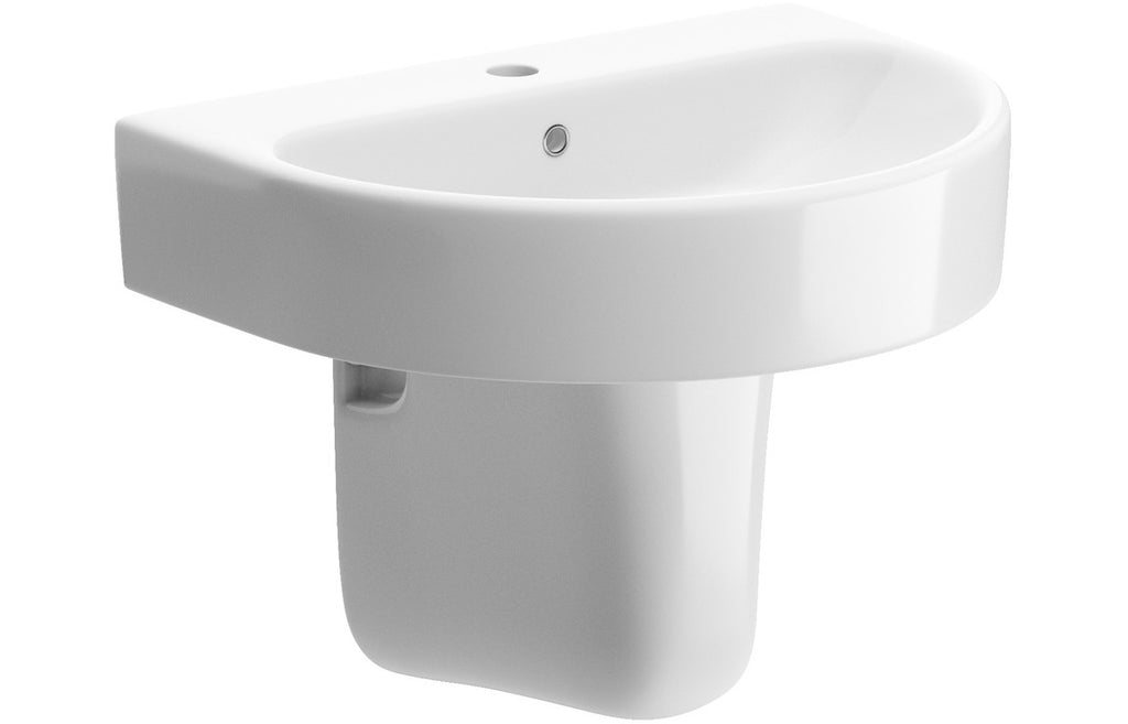 HOTT1784 - Como 555x430mm 1TH Basin & Semi Pedestal image