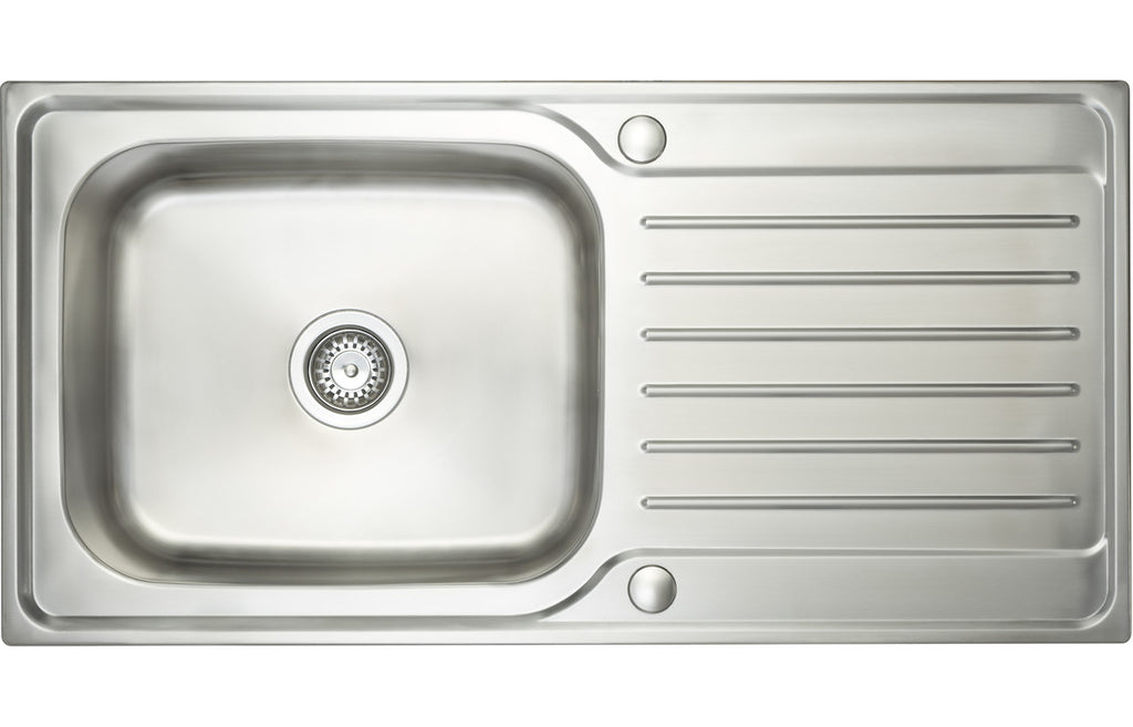CPR030 - Prima Deep 1B & Drainer Inset Sink - Polished Steel image