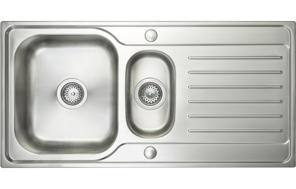 CPR032 - Prima Deep 1.5B & Drainer Inset Sink - Polished Steel image