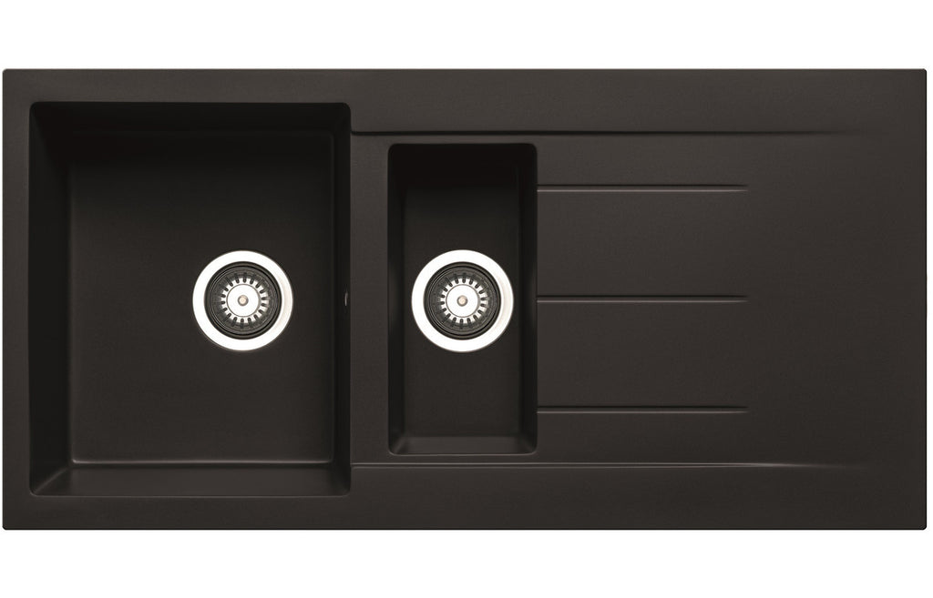 CPR322 - Prima+ Granite 1.5B & Drainer Inset Sink - Black image