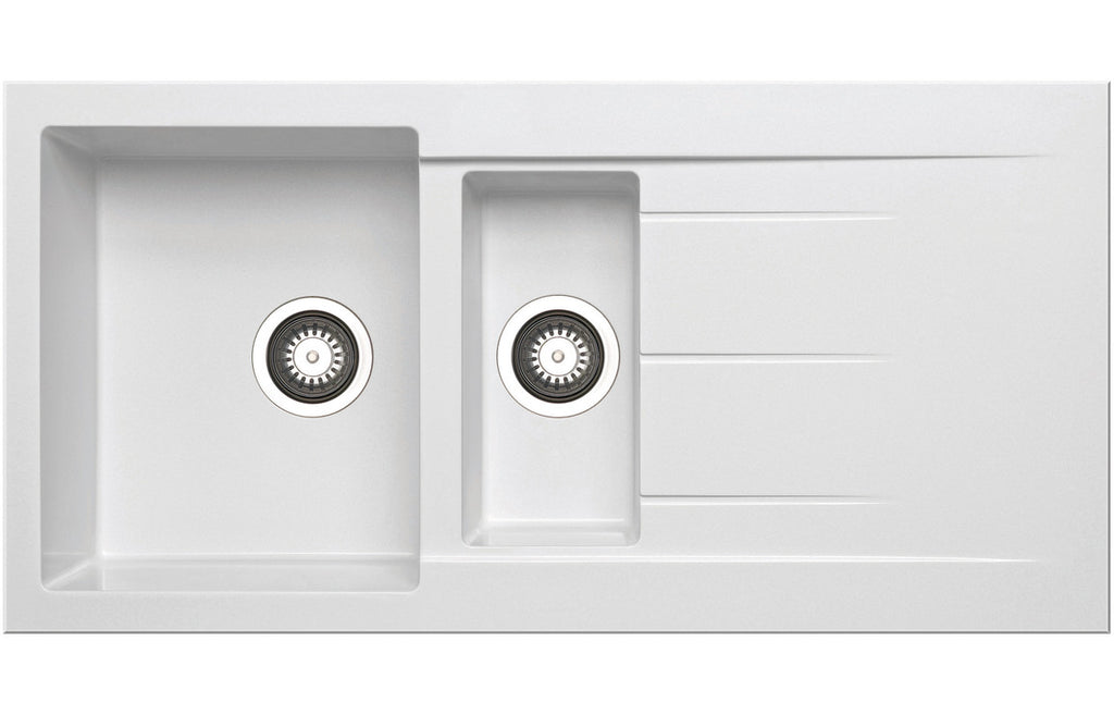 CPR323 - Prima+ Granite 1.5B & Drainer Inset Sink - White image