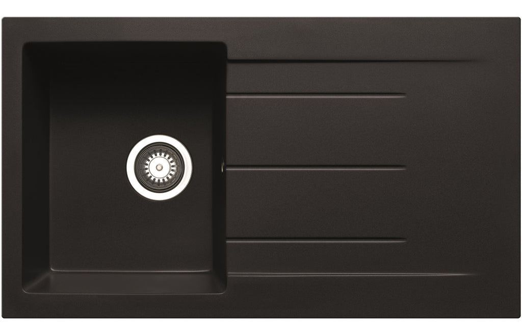 CPR344 - Prima+ Compact Granite 1B & Drainer Inset Sink - Black image