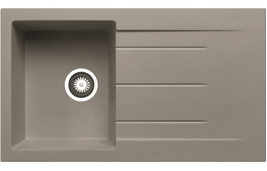 CPR347 - Prima+ Compact Granite 1B & Drainer Inset Sink - Light Grey image