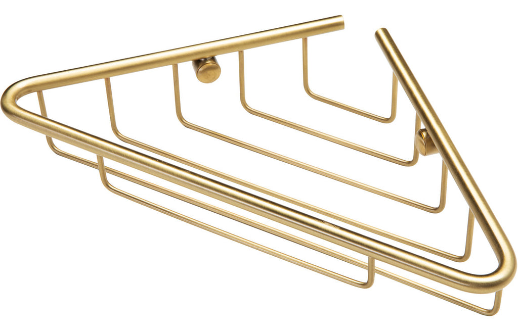 HOTT105486 - Dianna 1-Tier Corner Shower Caddy - Brushed Brass image