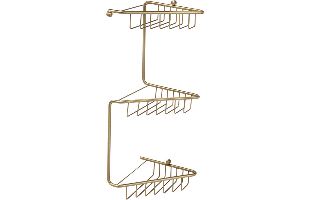 HOTT105488 - Dianna 3-Tier Corner Shower Caddy - Brushed Brass image