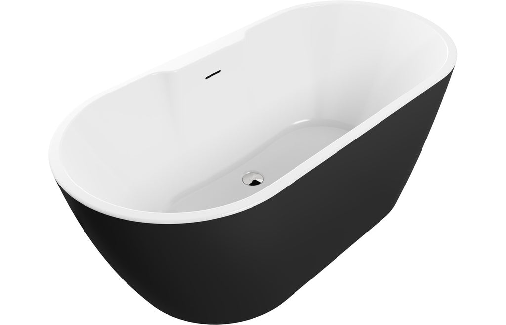 HOTT104126 - Newbury Freestanding 1655x745x580mm 0TH Bath - Matt Black image