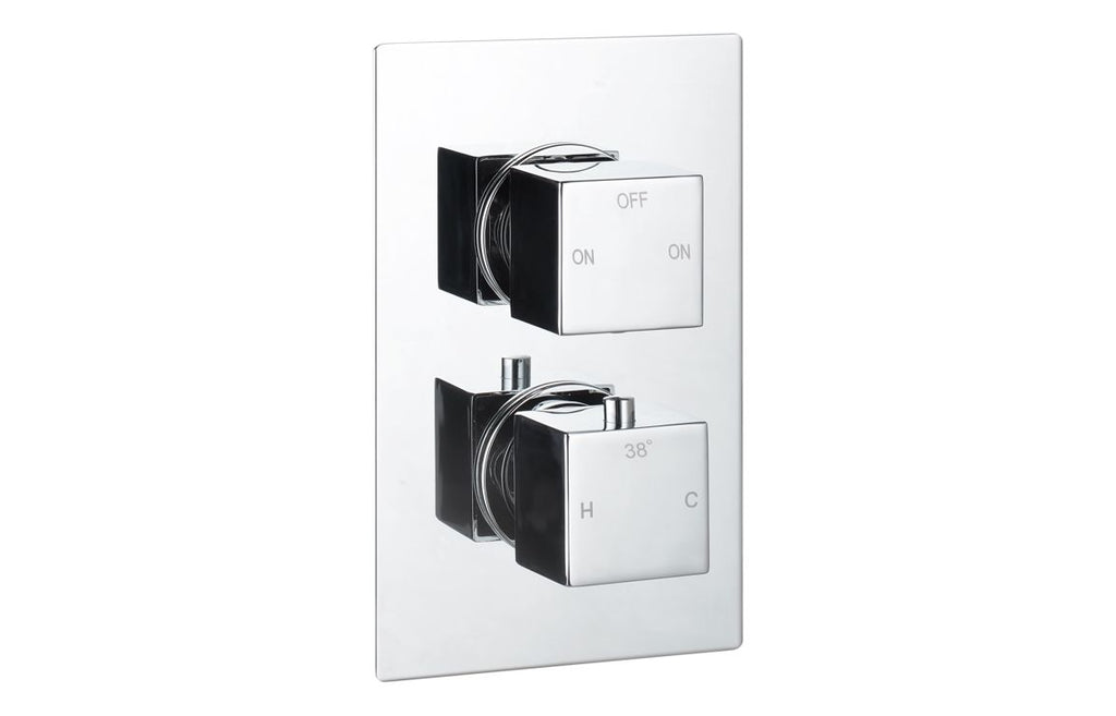 HOTT105840 - Cubica Thermostatic Two Outlet Twin Shower Valve - Chrome image