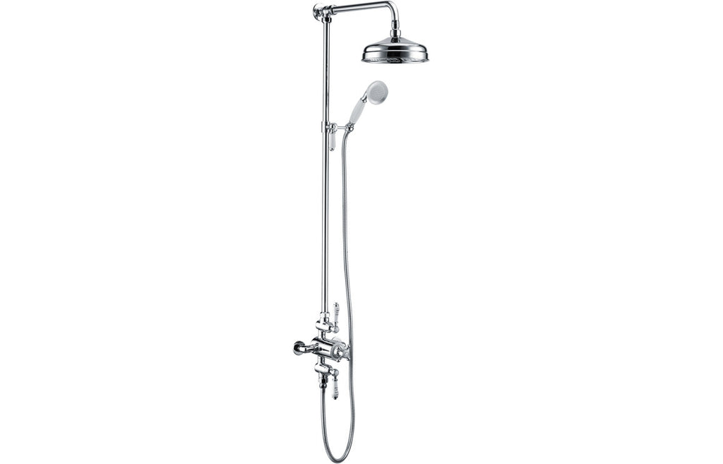 HOTT105885 - Jelsi Traditional Exposed Two Outlet Shower Valve w/Riser Kit & Overhead - Chrome image