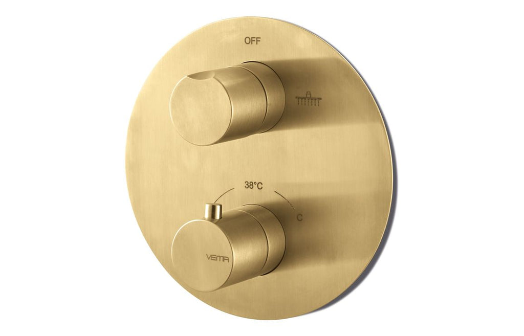 DICM0854 - Vema Tiber Two Outlet Thermostatic Mixer - Brushed Brass image
