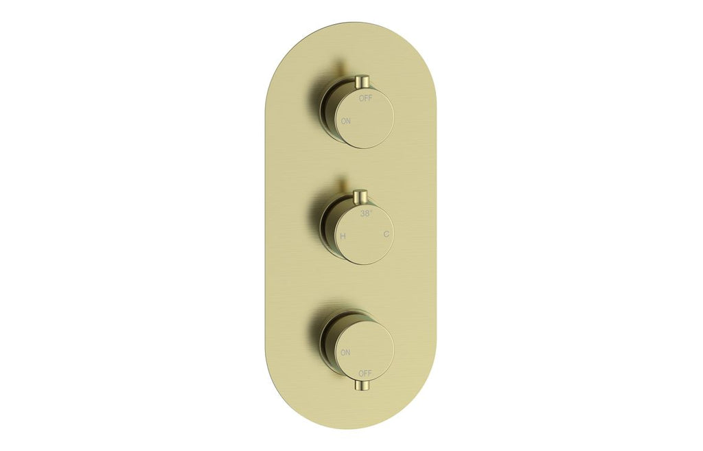 HOTT116239 - Renosa Thermostatic Two Outlet Triple Shower Valve - Brushed Brass image