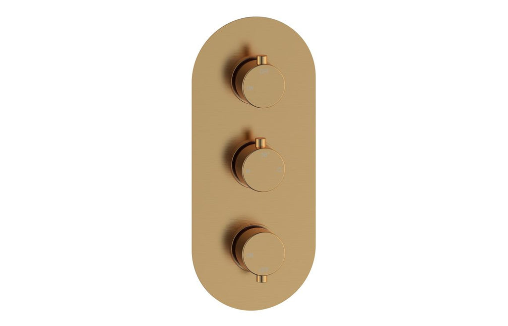 HOTT116240 - Renosa Thermostatic Two Outlet Triple Shower Valve - Brushed Bronze image