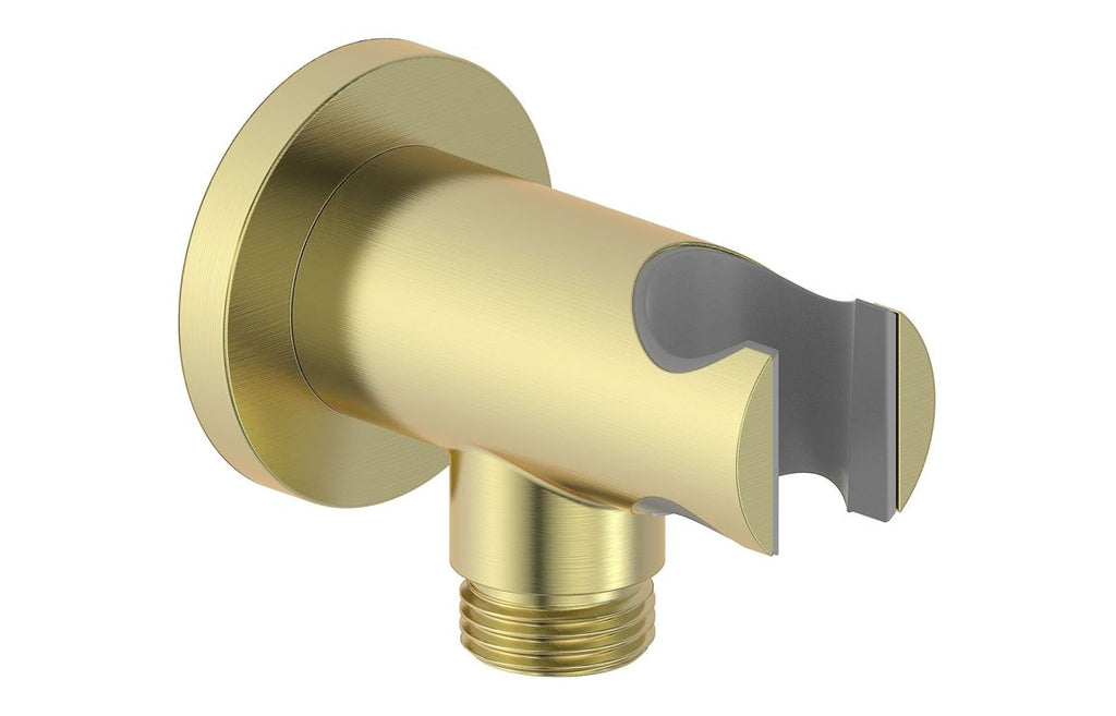 HOTT116242 - Renosa Round Handset Wall Bracket with Wall Outlet - Brushed Brass image
