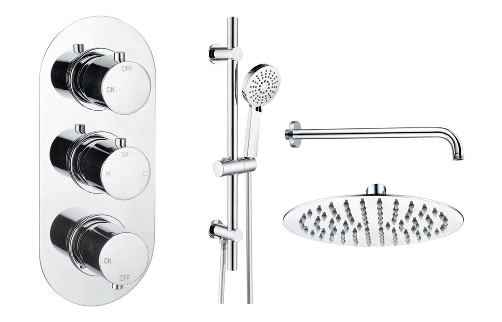 HOTT111587 - Renosa Round Shower Valve & Kit Pack 3 - Chrome image