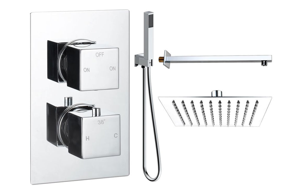 HOTT116262 - Cubica Square Shower Valve & Kit Pack 4 - Chrome image