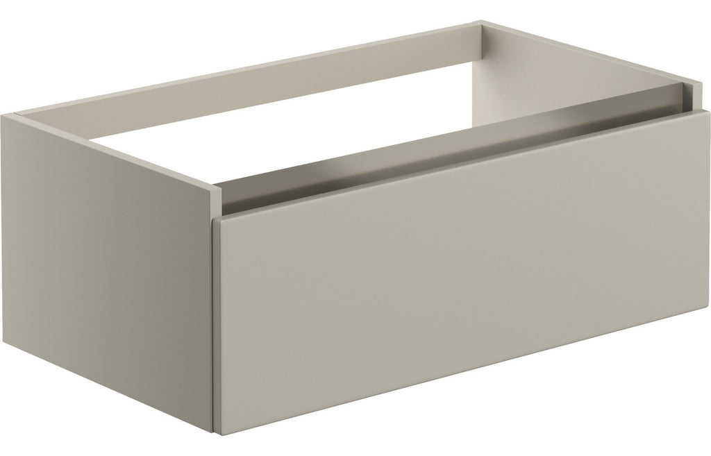 HOTT101552 - Modenia 800mm 1 Drawer Wall Hung Basin Unit (No Top) - Matt Latte image