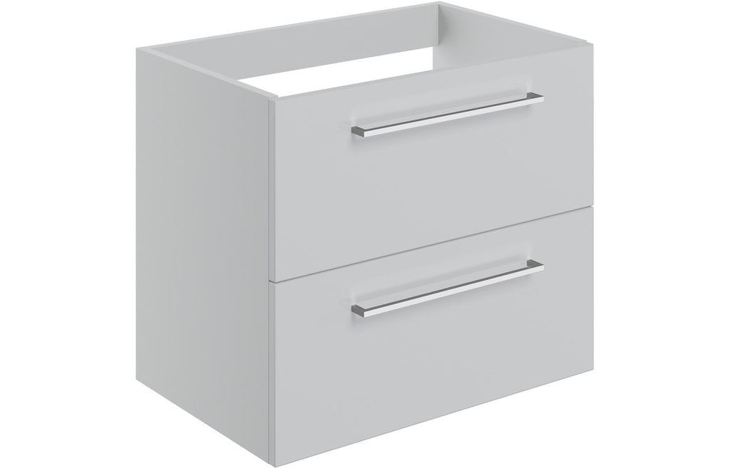 HOTT106919 - Genoa 590mm Wall Hung 2 Drawer Basin Unit (No Top) - Grey Gloss image