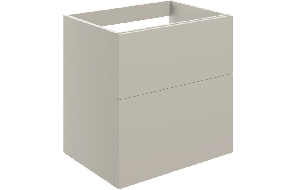 HOTT104074 - Romori 590mm Wall Hung 2 Drawer Basin Unit (No Top) - Matt Latte image
