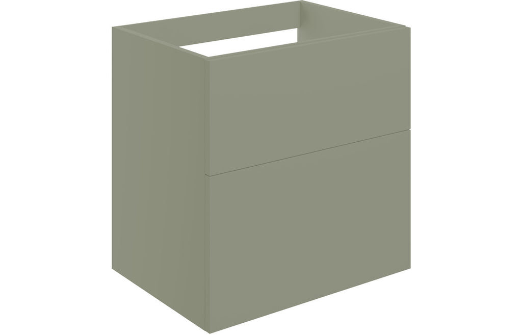HOTT106975 - Romori 590mm Wall Hung 2 Drawer Basin Unit (No Top) - Matt Olive Green image