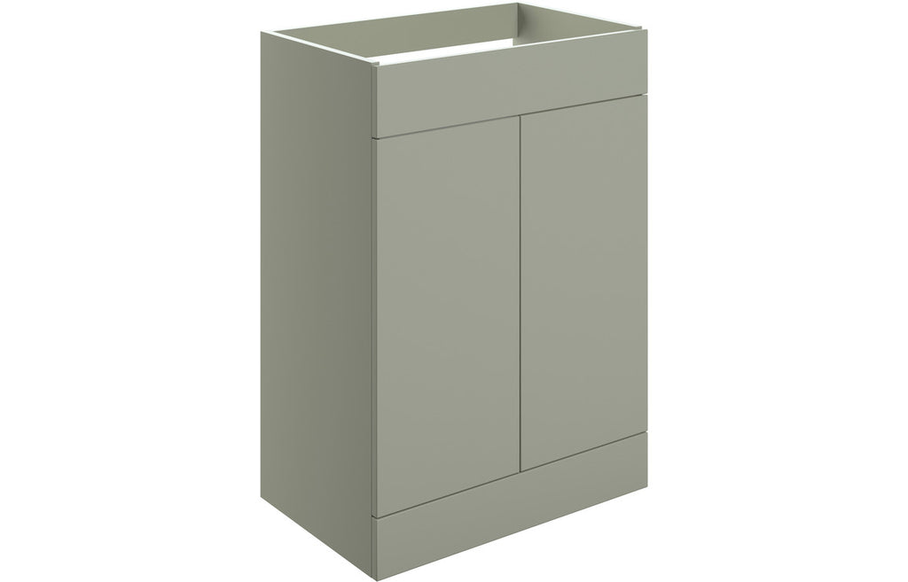 HOTT106978 - Romori 590mm Floor Standing 2 Door Basin Unit (No Top) - Matt Olive Green image