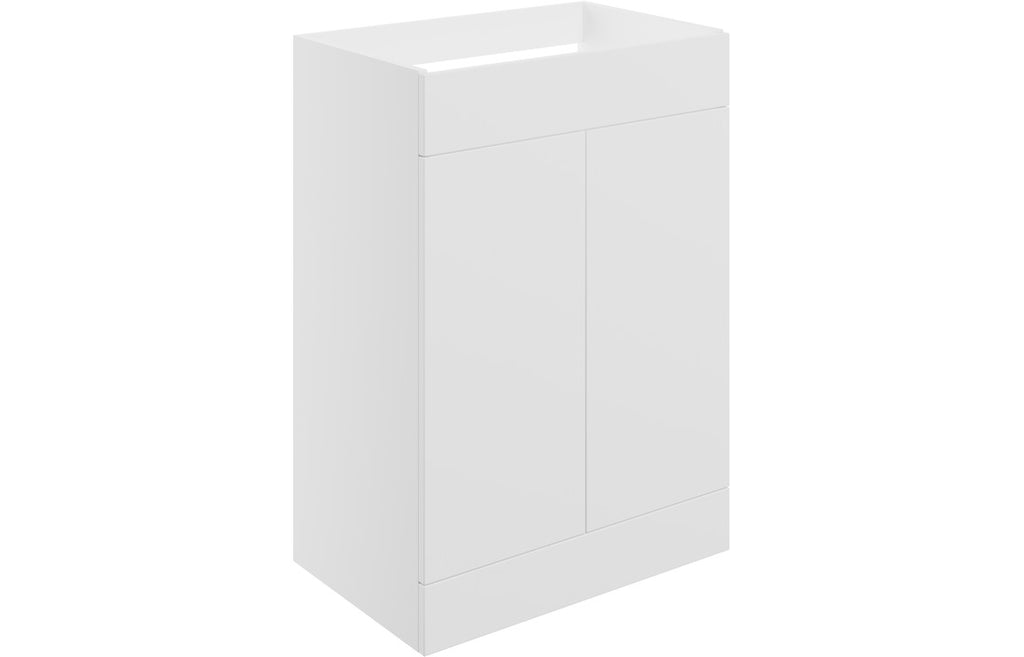 HOTT106984 - Romori 590mm Floor Standing 2 Door Basin Unit (No Top) - Matt White image